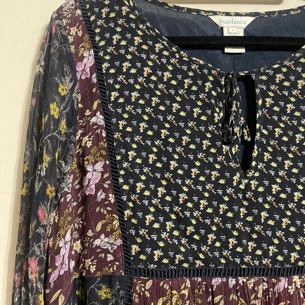 Sundance Patchwork Floral Boho Cottagecore Dress